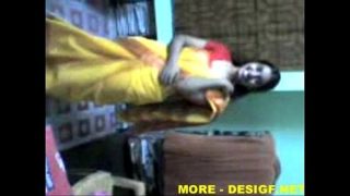 Indian Lucknow Girl stripping saree after party Video